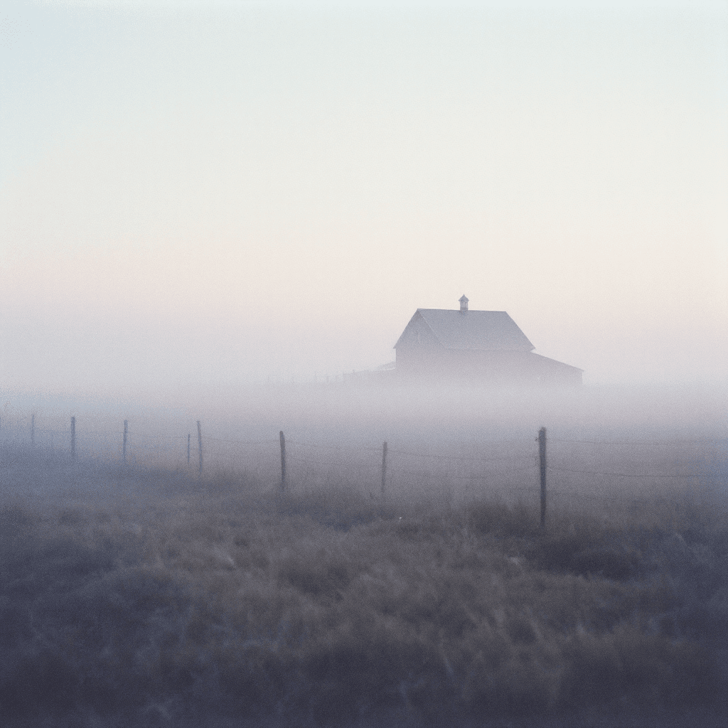 A soft-focus pastel haze in cool blue-grey and dusty rose, edges dissolving, ethereal and weightless.